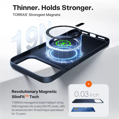 Torras - SlimFit MagSafe Series - iPhone 17 - Black