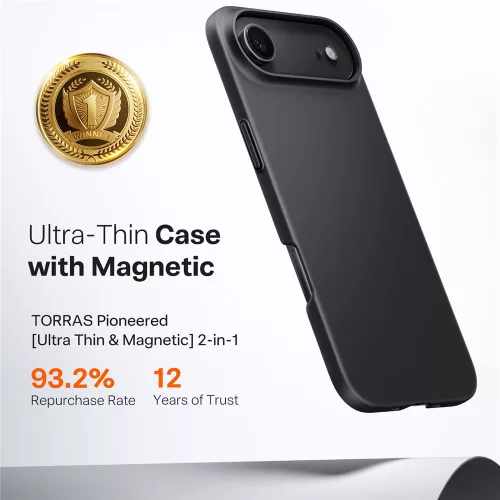 Torras - SlimFit MagSafe Series - iPhone 17 Air - Black
