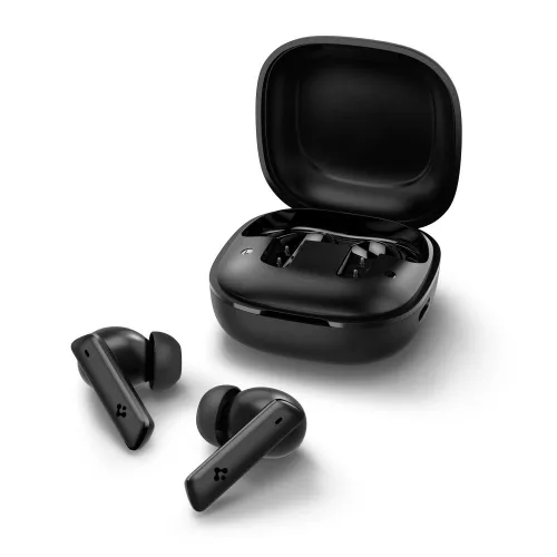 Spigen - Wireless Earbuds SA2402 (ASD07888) - Bluetooth 5.3, Active Noise Cancelling, Microphone, Low Latency, Audio App - Black