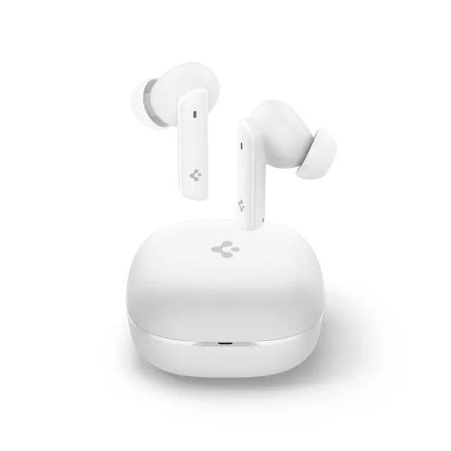 Spigen - Wireless Earbuds SA2402 (ASD07964) - Bluetooth 5.3, Active Noise Cancelling, Microphone, Low Latency, Audio App - White