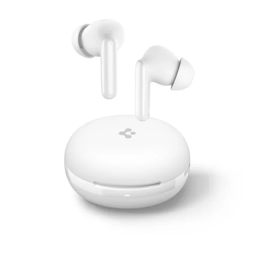 Spigen - Wireless Earbuds SA2400 (ASD07962) - Bluetooth 5.3, Active Noise Cancelling, Microphone, Touch Control, Audio App - White