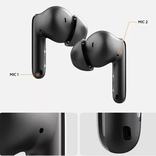 Spigen - Wireless Earbuds SA2400 (ASD07962) - Bluetooth 5.3, Active Noise Cancelling, Microphone, Touch Control, Audio App - White