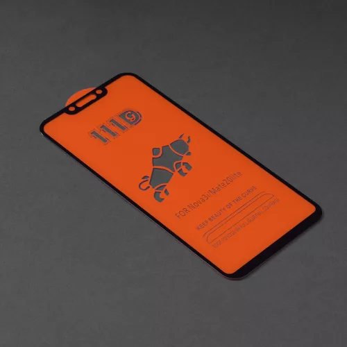 Techsuit - 111D Full Cover / Full Glue üvegfólia - Huawei Mate 20 Lite / Nova 3 / Nova 3i / P Smart Plus - Fekete széllel