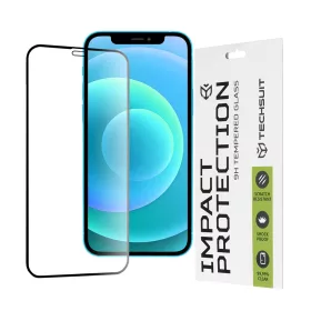   Techsuit - 111D Full Cover / Full Glue Glass - iPhone 12 / iPhone 12 Pro - Black