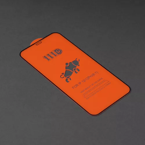 Techsuit - 111D Full Cover / Full Glue üvegfólia - iPhone 12 / iPhone 12 Pro - Fekete