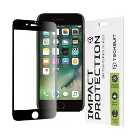   Techsuit - 111D Full Cover / Full Glue üvegfólia - iPhone 7 / iPhone 8 / iPhone SE 2, SE 2020 / iPhone SE 3, SE 2022 - Fekete széllel