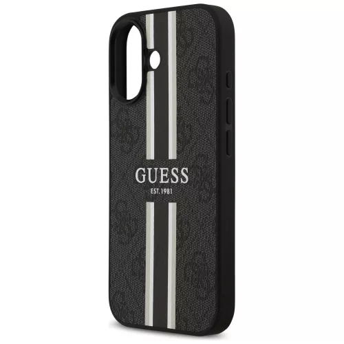 Guess - Keménytok 4G Nyomott Csíkos MagSafe (GUHMP17SP4RPSK) - iPhone 17 - Fekete