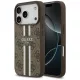 Guess - Keménytok 4G Nyomott Csíkos MagSafe (GUHMP17LP4RPSW) - iPhone 17 Pro - Barna