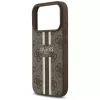 Guess - Keménytok 4G Nyomott Csíkos MagSafe (GUHMP17LP4RPSW) - iPhone 17 Pro - Barna