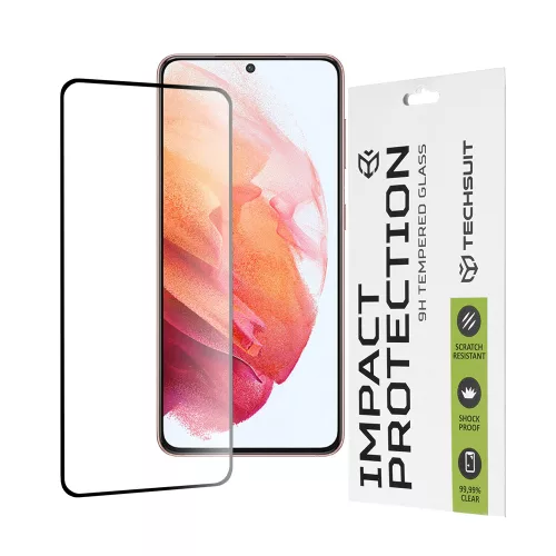 Techsuit - 111D Full Cover / Full Glue üvegfólia - Samsung Galaxy S21 5G - Fekete széllel