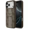 Guess - Keménytok 4G Nyomott Csíkos MagSafe (GUHMP17XP4RPSW) - iPhone 17 Pro Max - Barna