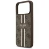 Guess - Keménytok 4G Nyomott Csíkos MagSafe (GUHMP17XP4RPSW) - iPhone 17 Pro Max - Barna
