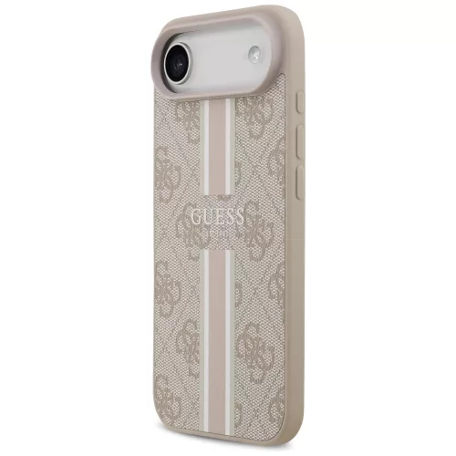Guess - Keménytok 4G Nyomott Csíkos MagSafe (GUHMP17MP4RPSP) - iPhone 17 Air - Rózsaszín