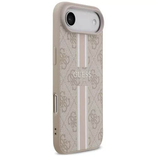 Guess - Keménytok 4G Nyomott Csíkos MagSafe (GUHMP17MP4RPSP) - iPhone 17 Air - Rózsaszín