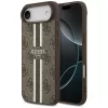 Guess - Keménytok 4G Nyomott Csíkos MagSafe (GUHMP17MP4RPSW) - iPhone 17 Air - Barna