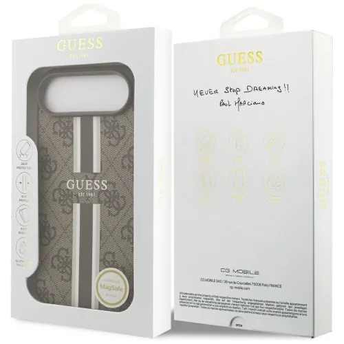 Guess - Hardcase 4G Printed Stripes MagSafe (GUHMP17MP4RPSW) - iPhone 17 Air - Brown