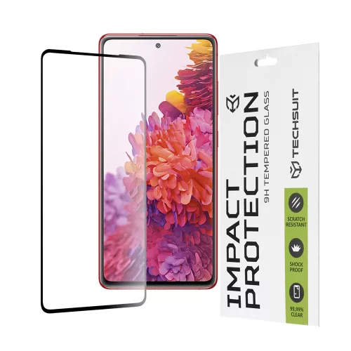 Techsuit - 111D Full Cover / Full Glue üvegfólia - Samsung Galaxy S20 FE 4G / S20 FE 5G - Fekete széllel