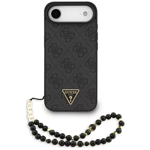 Guess - Hardcase 4G Triangle Logo MagSafe with Cord Strap (GUHMP17MP4TSDPPSK) - iPhone 17 Air - Black