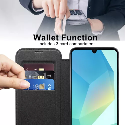 Techsuit - SmartMag kinyitható tok - Samsung Galaxy A17 5G / A17 4G / M17 / F17 / A18 - Fekete