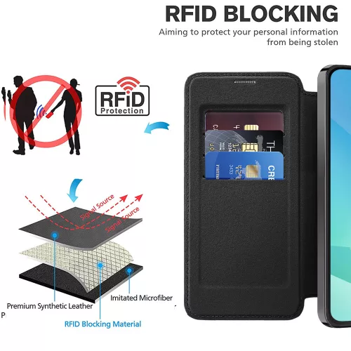Techsuit - SmartMag kinyitható tok - Samsung Galaxy A17 5G / A17 4G / M17 / F17 / A18 - Fekete