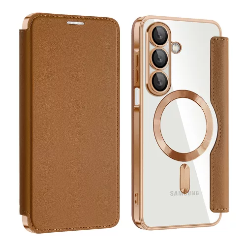 Techsuit - SmartMag kinyitható tok - Samsung Galaxy A17 5G / A17 4G / M17 / F17 / A18 - Barna