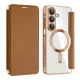 Techsuit - SmartMag kinyitható tok - Samsung Galaxy A17 5G / A17 4G / M17 / F17 / A18 - Barna