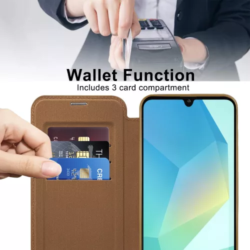 Techsuit - SmartMag kinyitható tok - Samsung Galaxy A17 5G / A17 4G / M17 / F17 / A18 - Barna
