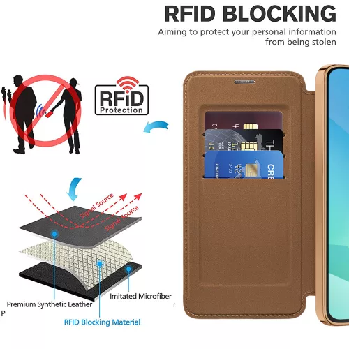 Techsuit - SmartMag kinyitható tok - Samsung Galaxy A17 5G / A17 4G / M17 / F17 / A18 - Barna