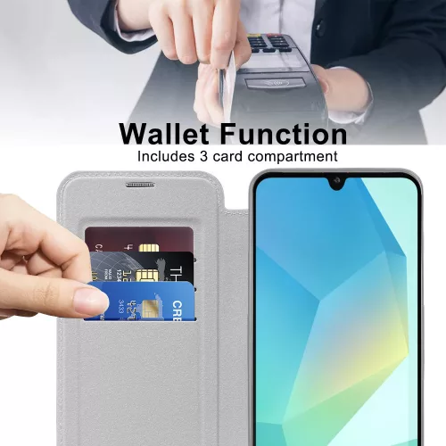 Techsuit - SmartMag kinyitható tok - Samsung Galaxy A17 5G / A17 4G / M17 / F17 / A18 - Szürke