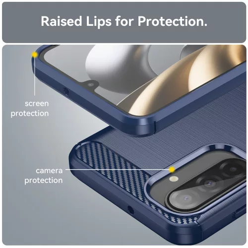 Techsuit - Carbon szilikon tok - Samsung Galaxy A17 5G / A17 4G / M17 / F17 - Kék