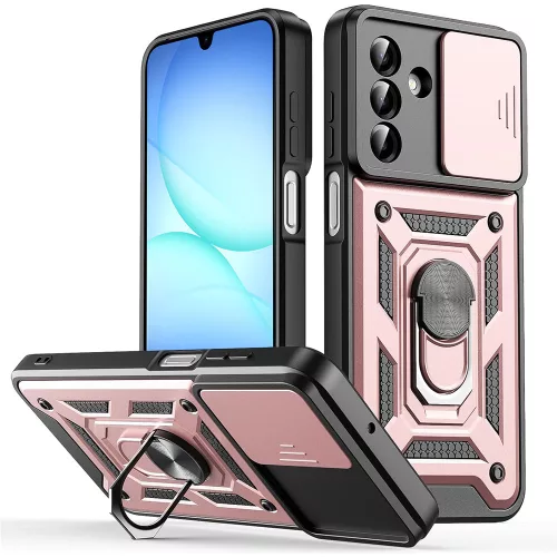 Techsuit - CamShield ütésálló tok - Samsung Galaxy A17 5G / A17 4G / M17 / F17 / A18 - Rose Gold