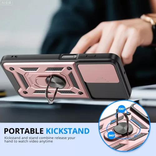 Techsuit - CamShield ütésálló tok - Samsung Galaxy A17 5G / A17 4G / M17 / F17 / A18 - Rose Gold