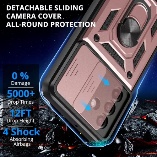 Techsuit - CamShield ütésálló tok - Samsung Galaxy A17 5G / A17 4G / M17 / F17 / A18 - Rose Gold