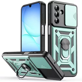   Techsuit - CamShield ütésálló tok - Samsung Galaxy A17 5G / A17 4G / M17 / F17 / A18 - Zöld