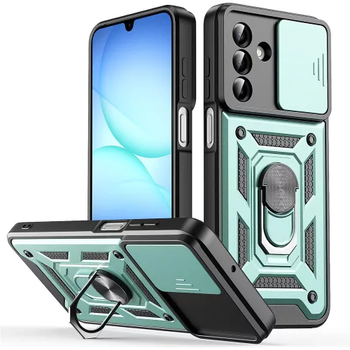 Techsuit - CamShield ütésálló tok - Samsung Galaxy A17 5G / A17 4G / M17 / F17 / A18 - Zöld