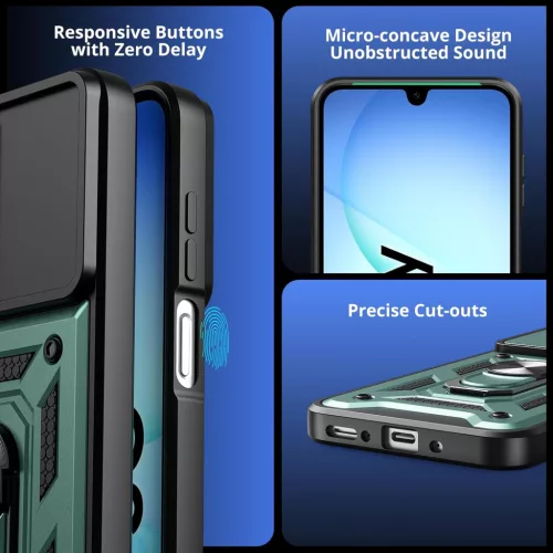 Techsuit - CamShield ütésálló tok - Samsung Galaxy A17 5G / A17 4G / M17 / F17 / A18 - Zöld