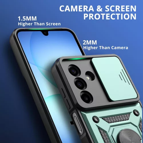 Techsuit - CamShield ütésálló tok - Samsung Galaxy A17 5G / A17 4G / M17 / F17 / A18 - Zöld