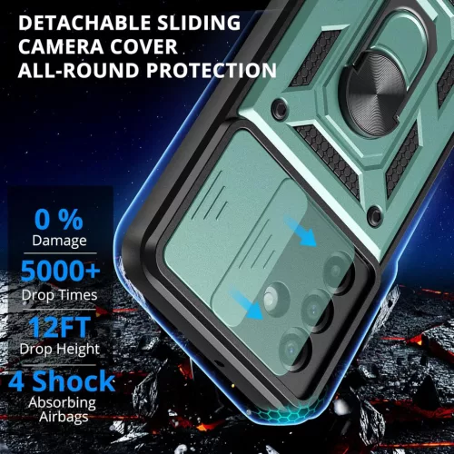 Techsuit - CamShield ütésálló tok - Samsung Galaxy A17 5G / A17 4G / M17 / F17 / A18 - Zöld