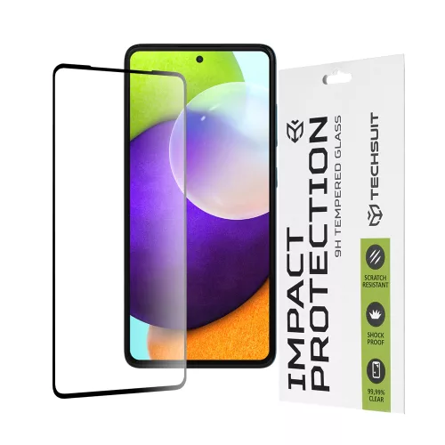 Techsuit - 111D Full Cover / Full Glue üvegfólia - Samsung Galaxy A52 4G / A52 5G / A52s 5G - Fekete széllel