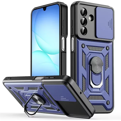 Techsuit - CamShield ütésálló tok - Samsung Galaxy A17 5G / A17 4G / M17 / F17 / A18 - Kék