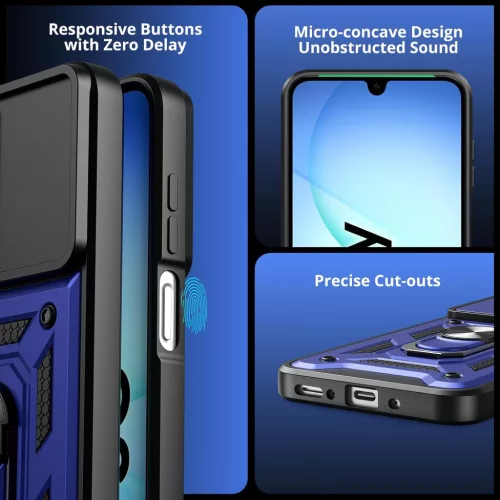 Techsuit - CamShield ütésálló tok - Samsung Galaxy A17 5G / A17 4G / M17 / F17 / A18 - Kék