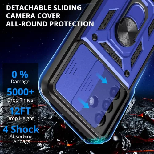 Techsuit - CamShield ütésálló tok - Samsung Galaxy A17 5G / A17 4G / M17 / F17 / A18 - Kék