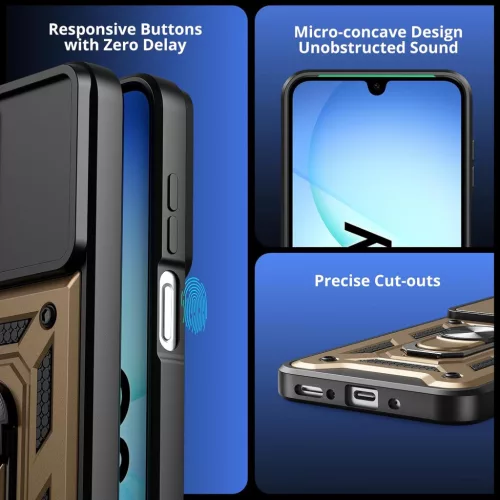 Techsuit - CamShield ütésálló tok - Samsung Galaxy A17 5G / A17 4G / M17 / F17 / A18 - Arany