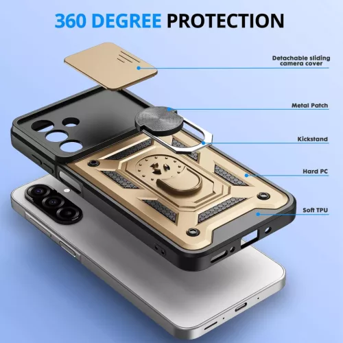Techsuit - CamShield ütésálló tok - Samsung Galaxy A17 5G / A17 4G / M17 / F17 / A18 - Arany