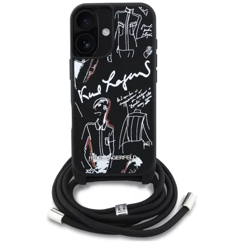 Karl Lagerfeld - Saffiano MagSafe Crossbody (KLHCP16SPGGRMPCK) - iPhone 16 - Black