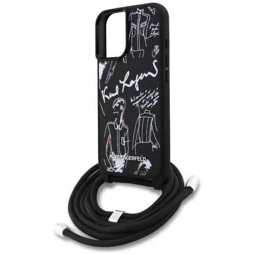 Karl Lagerfeld - Saffiano MagSafe Crossbody (KLHCP16SPGGRMPCK) - iPhone 16 - Black