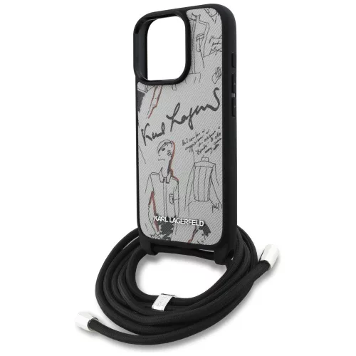 Karl Lagerfeld - Saffiano MagSafe Crossbody (KLHCP16XPGGRMPCG) - iPhone 16 Pro Max - Grey