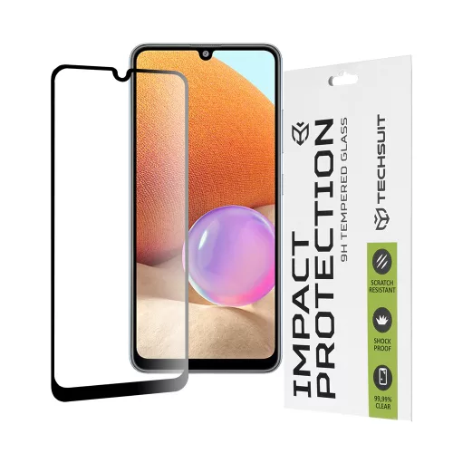 Techsuit - 111D Full Cover / Full Glue üvegfólia - Samsung Galaxy A32 4G / A33 5G - Fekete széllel