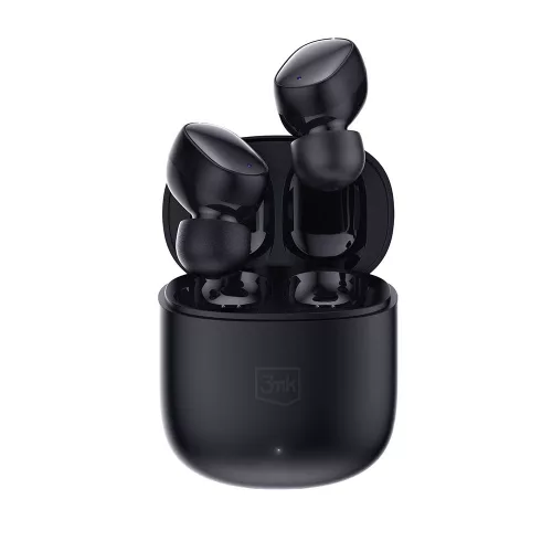 3mk - Vezeték nélküli fejhallgató FlowBuds - Bluetooth V5.3, Hi-Fi hangminőség, passzív zajszűrés, érintésvezérlés - fekete