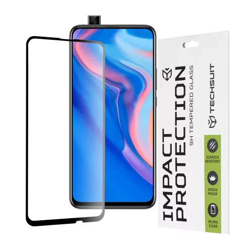 Techsuit - 111D Full Cover / Full Glue üvegfólia - Huawei P Smart Z / Y9 Prime 2019 - Fekete széllel